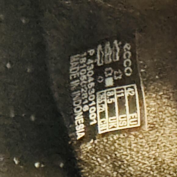 ECCO Shoes Womens 11 Black Leather Loafer Sneakers Soft 7 Woven Slip On Comfort - Picture 12 of 13